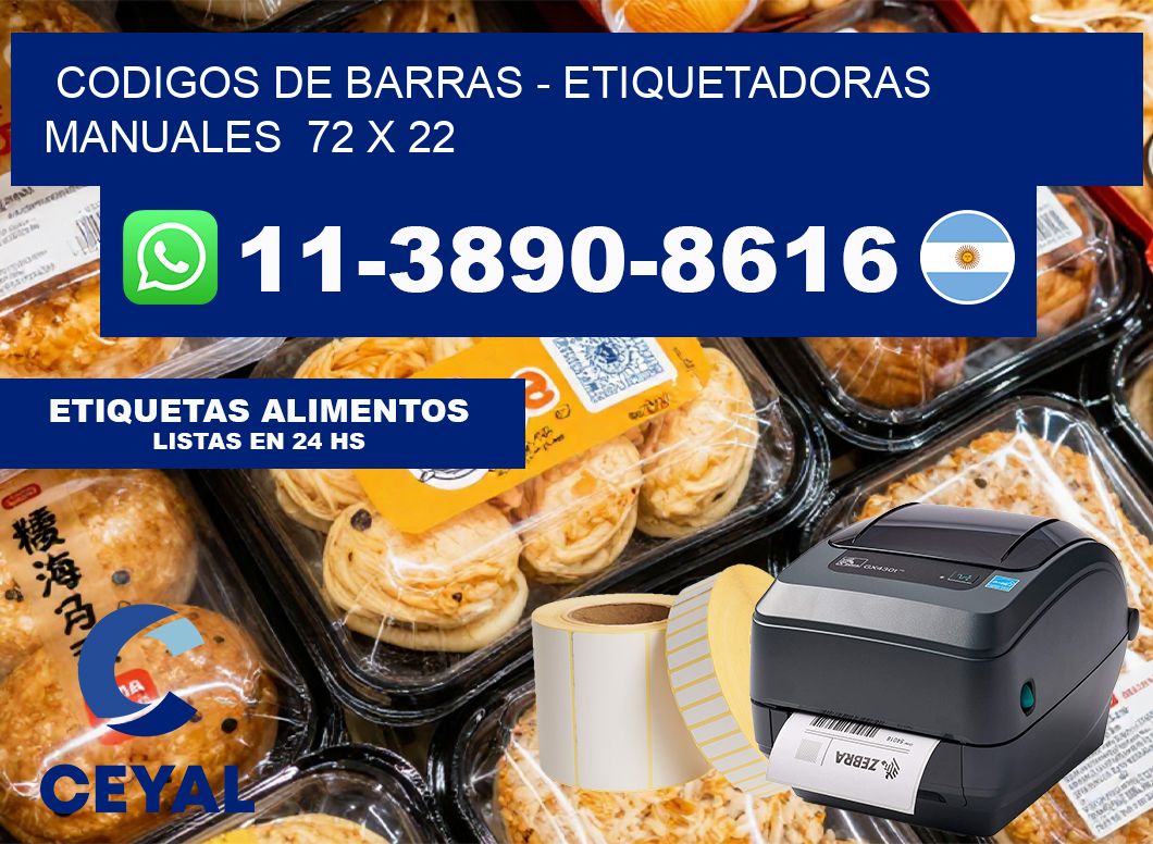 codigos de barras – Etiquetadoras Manuales  72 x 22