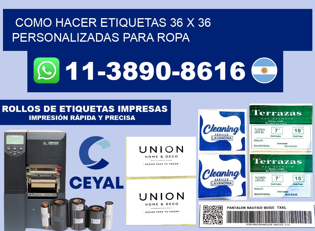 como hacer etiquetas 36 x 36 personalizadas para ropa
