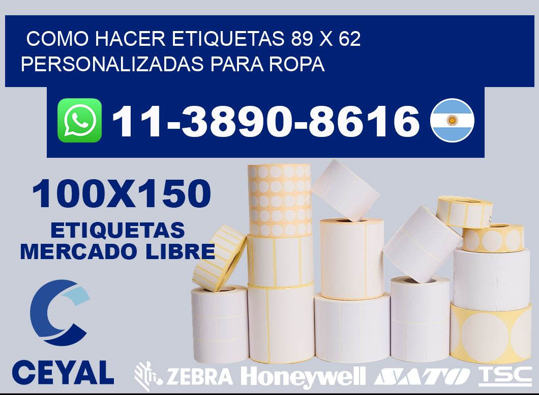 como hacer etiquetas 89 x 62 personalizadas para ropa