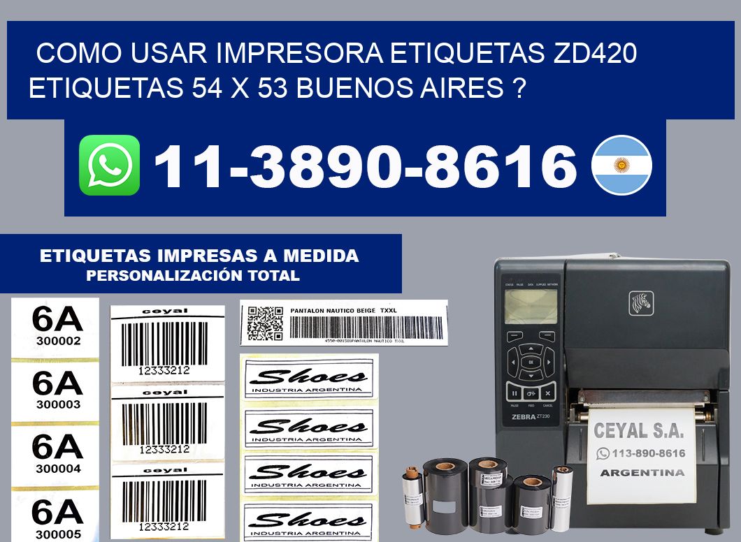 como usar impresora etiquetas zd420 etiquetas 54 x 53 Buenos Aires ?