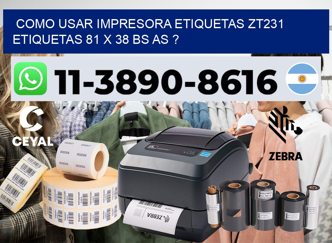 como usar impresora etiquetas zt231 etiquetas 81 x 38 BS AS ?