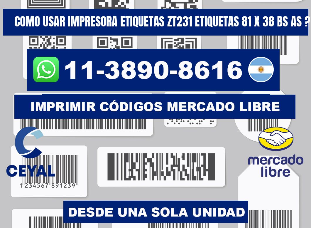 como usar impresora etiquetas zt231 etiquetas 81 x 38 BS AS ?