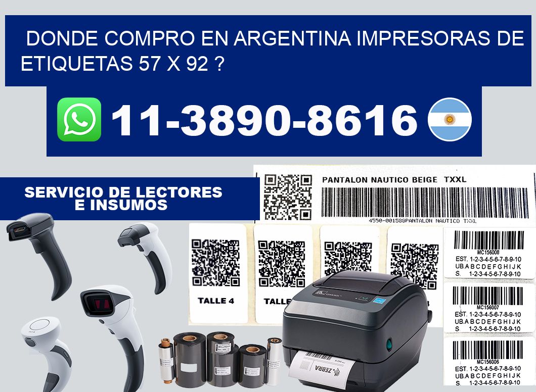 donde compro en argentina impresoras de etiquetas 57 x 92 ?
