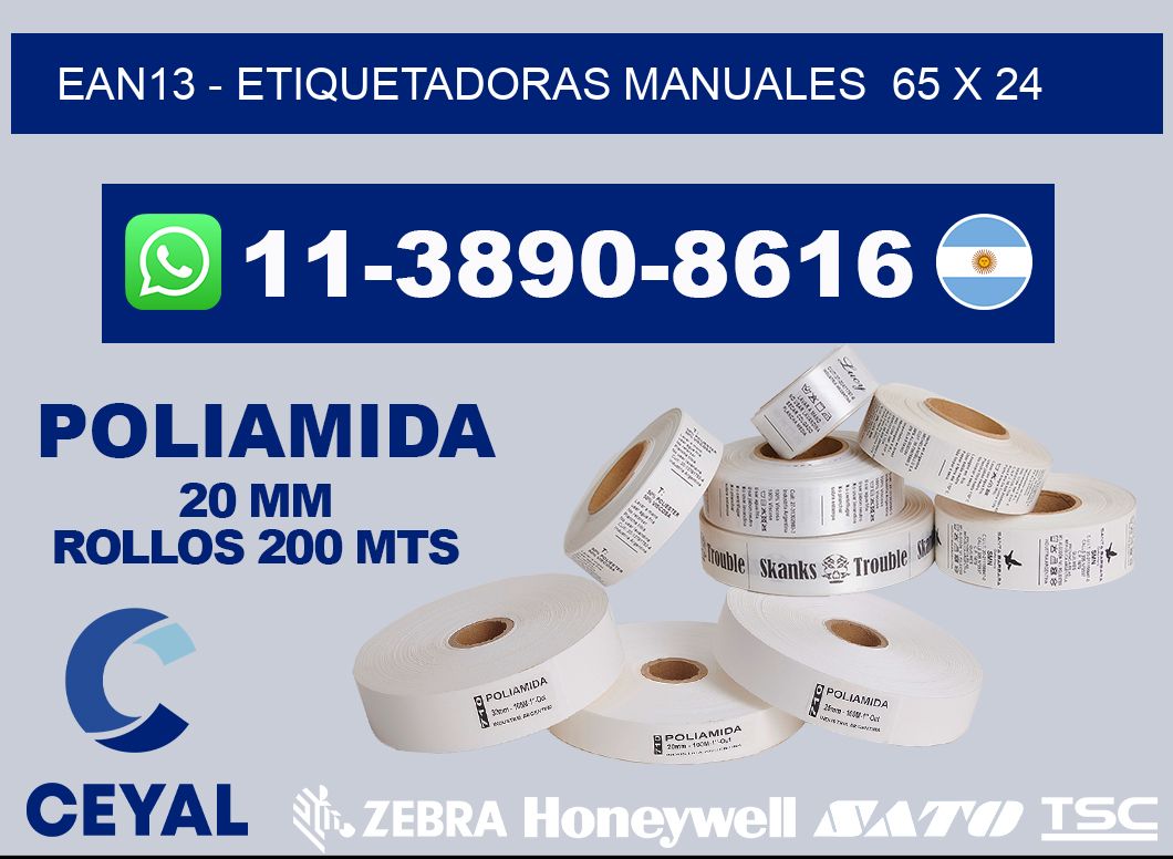 ean13 - Etiquetadoras Manuales  65 x 24