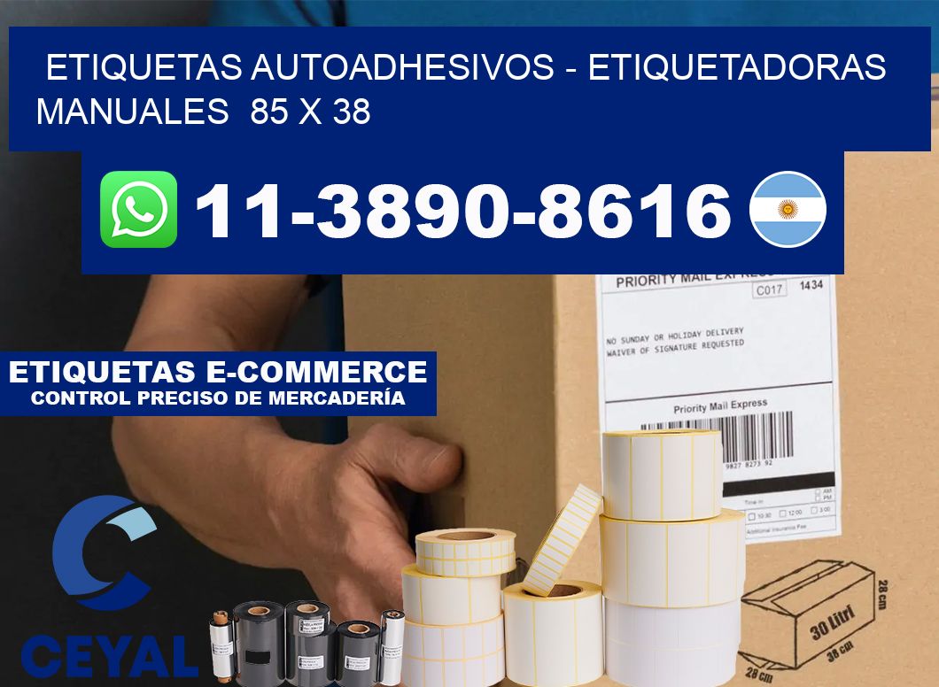 etiquetas autoadhesivos - Etiquetadoras Manuales 85 x 38