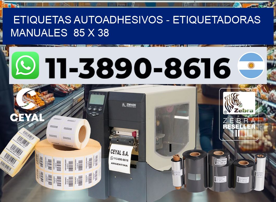 etiquetas autoadhesivos - Etiquetadoras Manuales 85 x 38