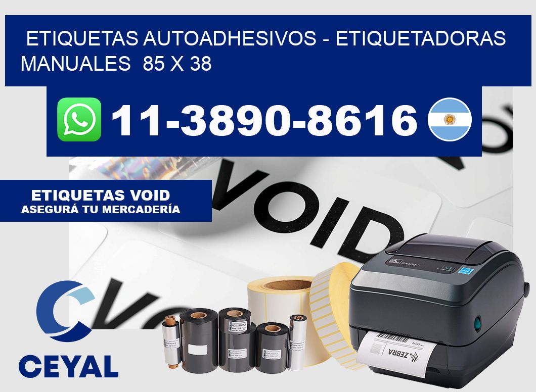 etiquetas autoadhesivos - Etiquetadoras Manuales 85 x 38