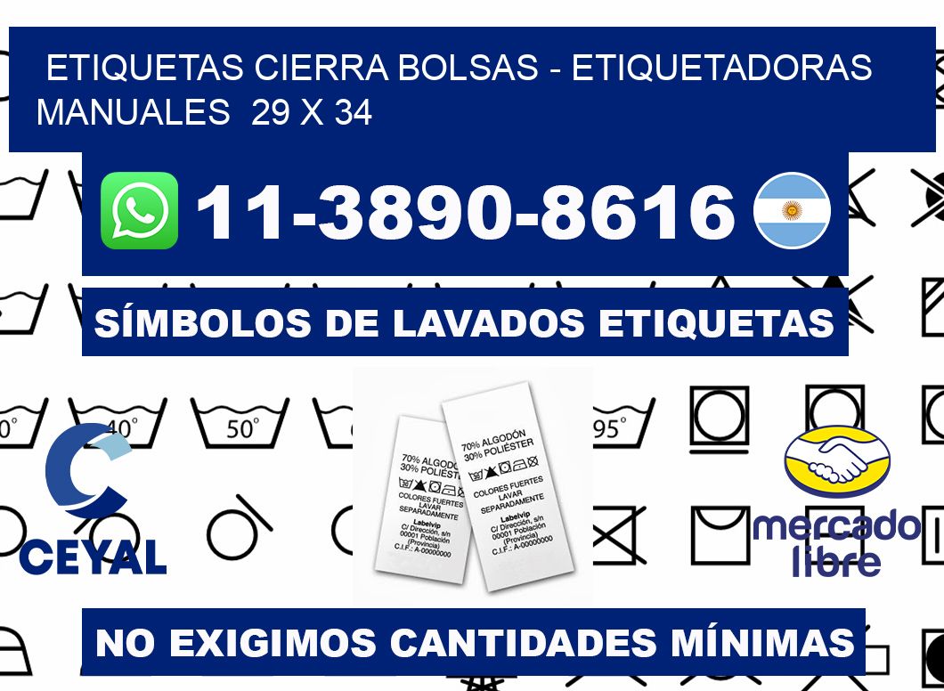 etiquetas cierra bolsas - Etiquetadoras Manuales  29 x 34