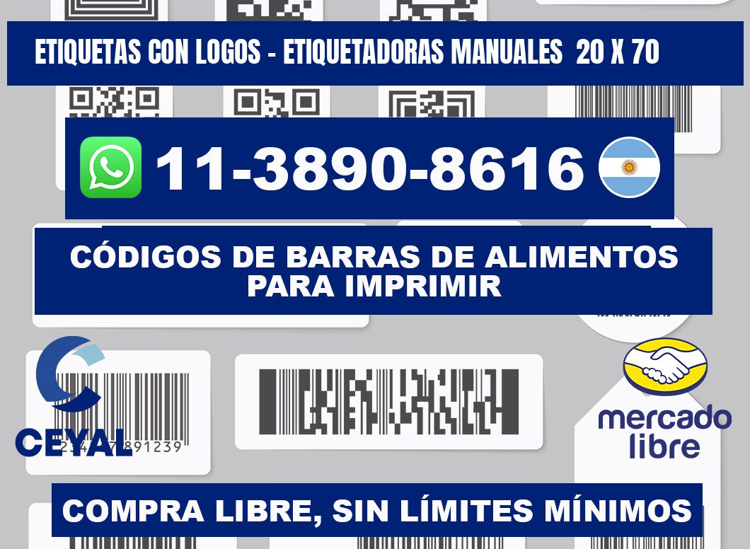 etiquetas con logos - Etiquetadoras Manuales 20 x 70