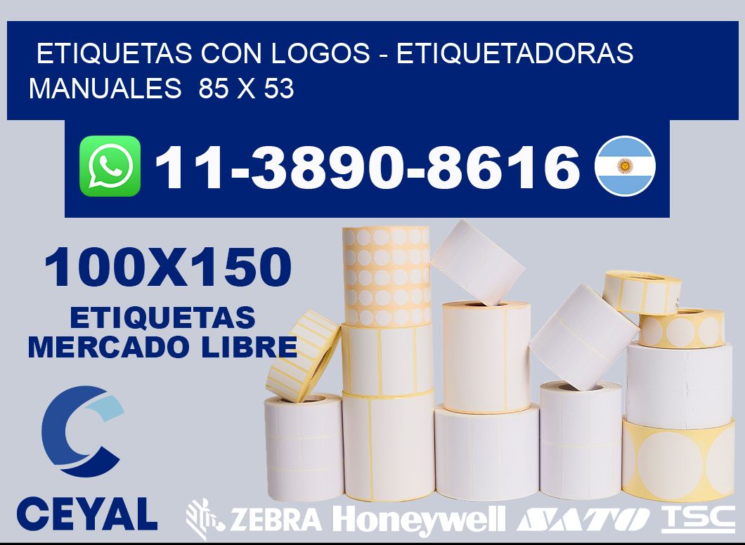 etiquetas con logos - Etiquetadoras Manuales  85 x 53