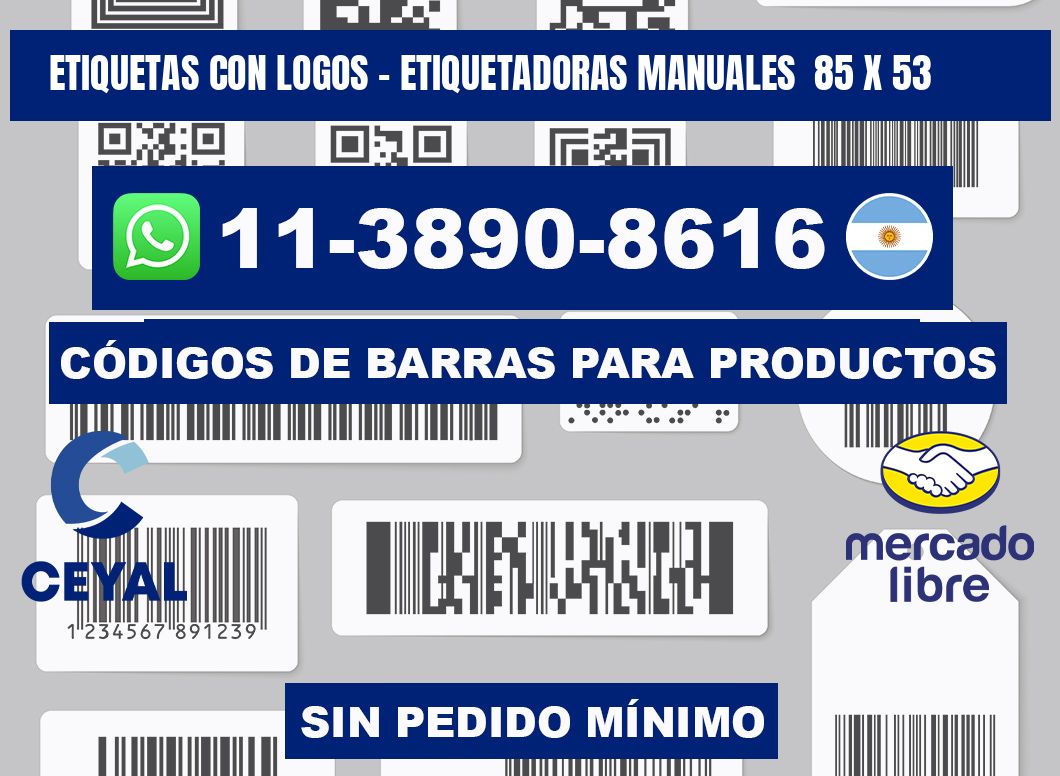 etiquetas con logos - Etiquetadoras Manuales  85 x 53
