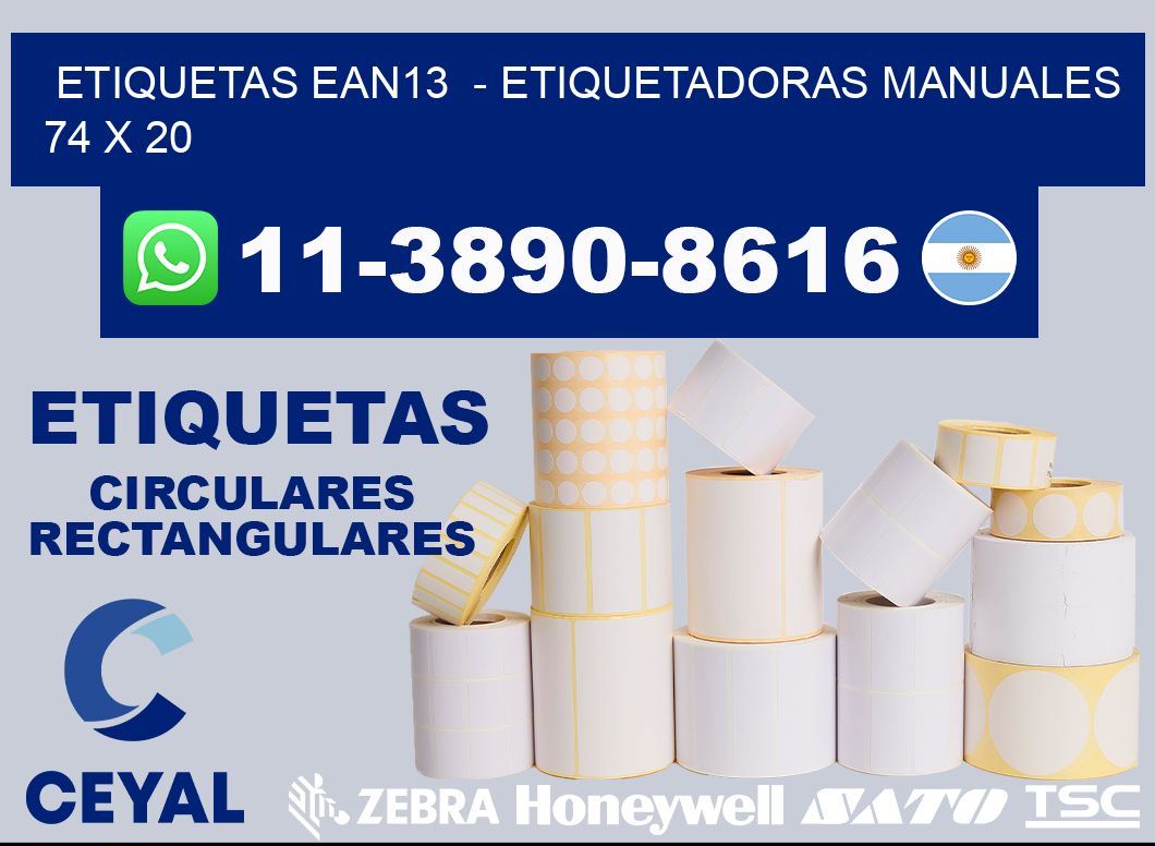 etiquetas ean13  - Etiquetadoras Manuales  74 x 20