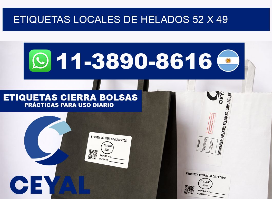 etiquetas locales de helados 52 x 49
