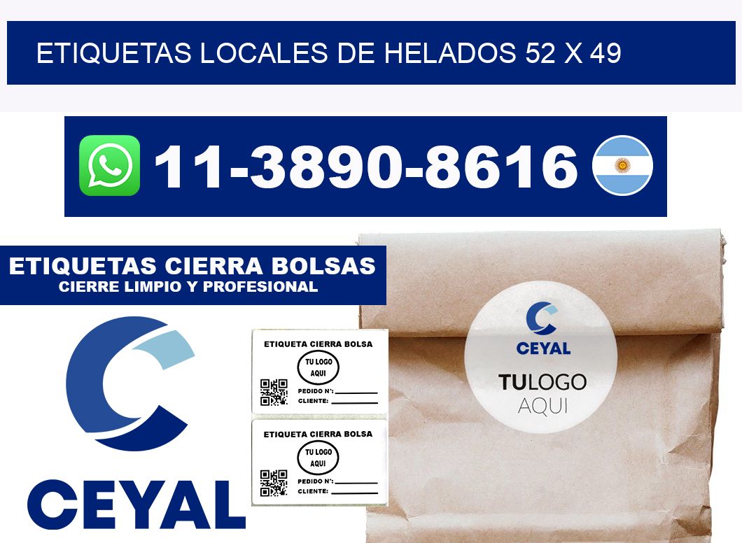 etiquetas locales de helados 52 x 49