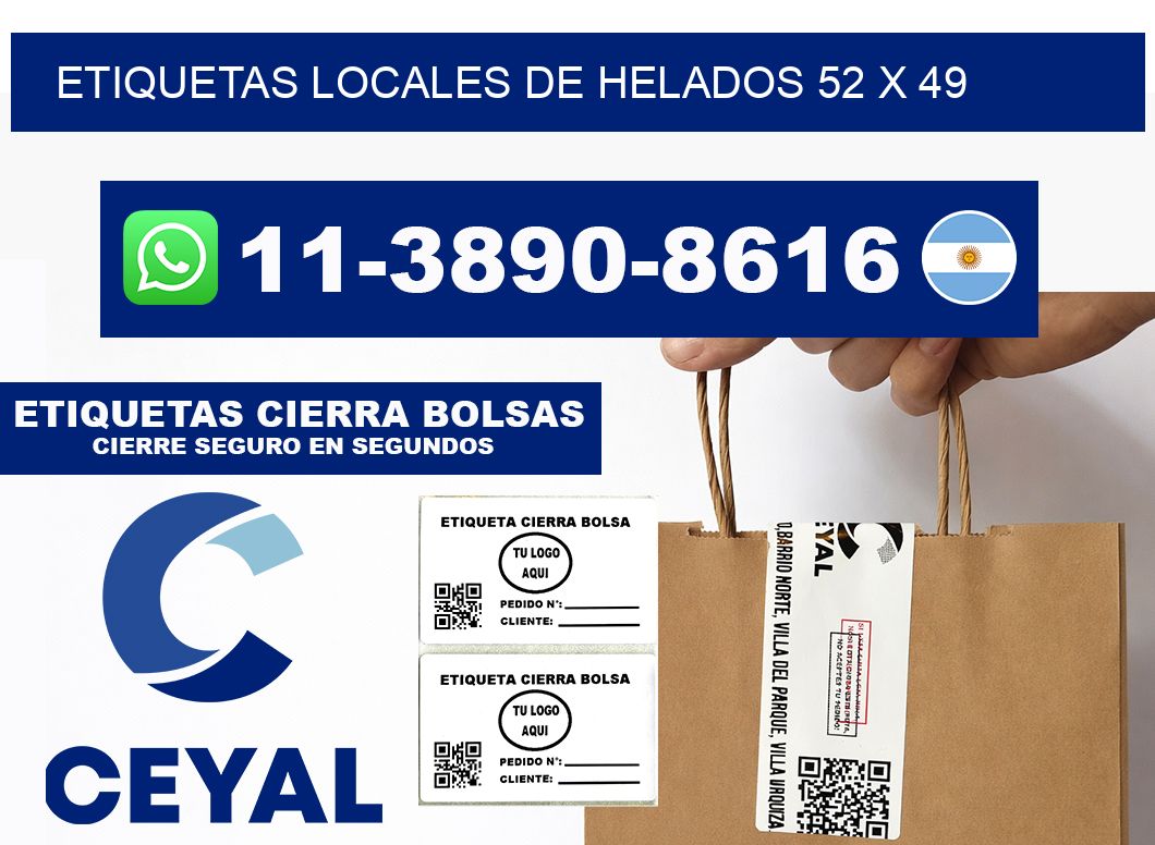 etiquetas locales de helados 52 x 49