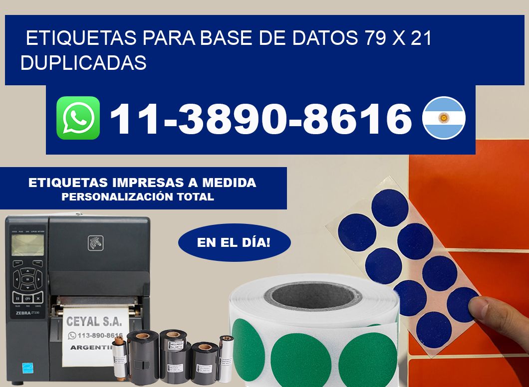 etiquetas para base de datos 79 x 21 duplicadas