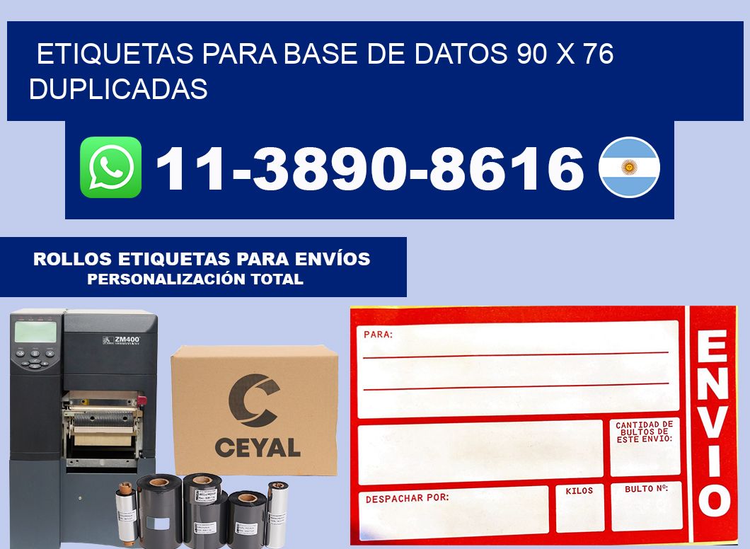 etiquetas para base de datos 90 x 76 duplicadas