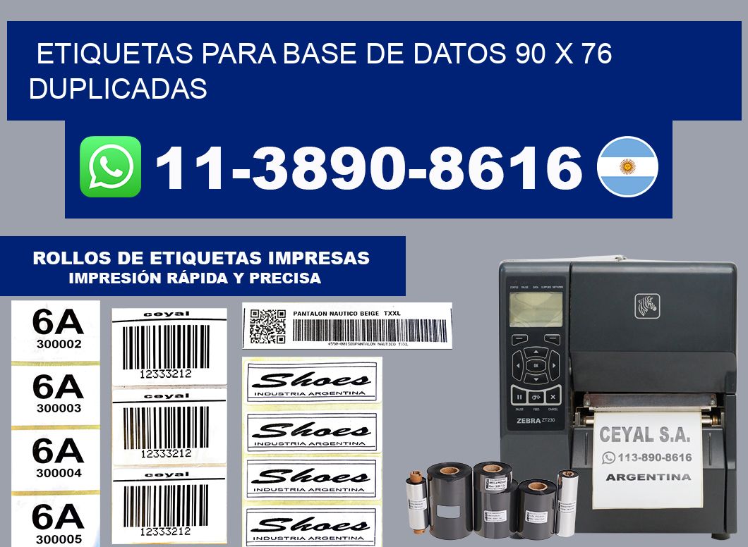 etiquetas para base de datos 90 x 76 duplicadas
