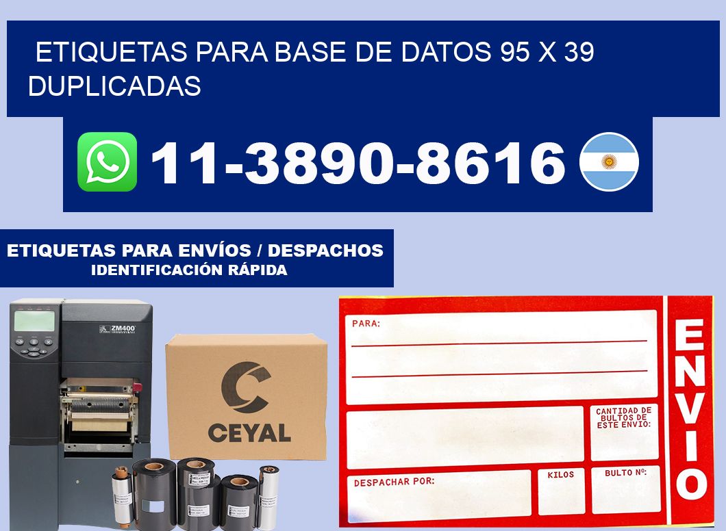 etiquetas para base de datos 95 x 39 duplicadas