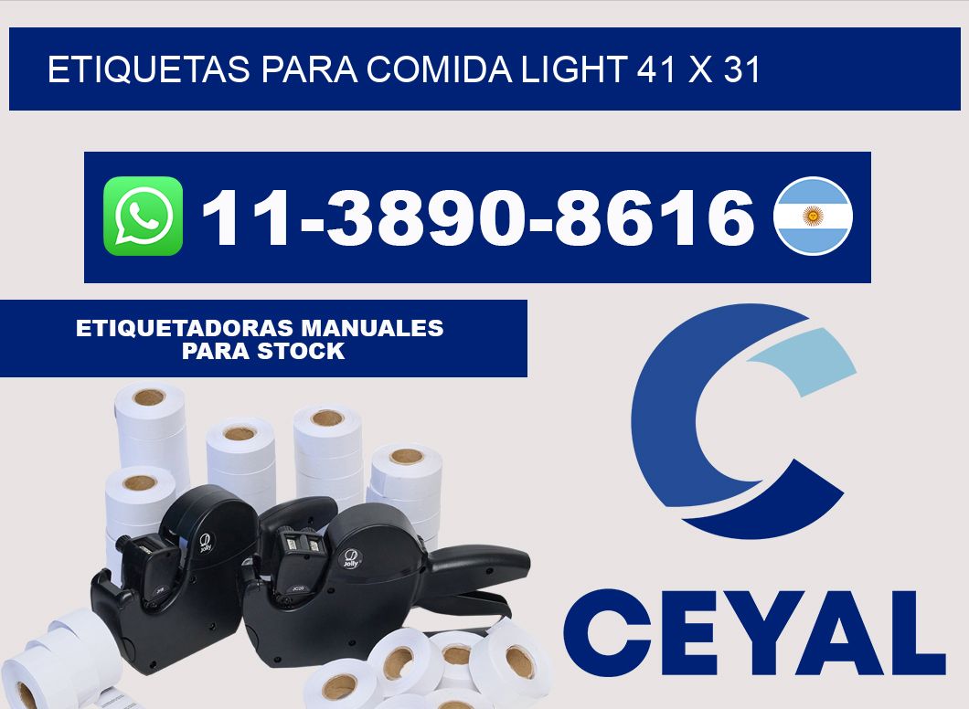 etiquetas para comida light 41 x 31