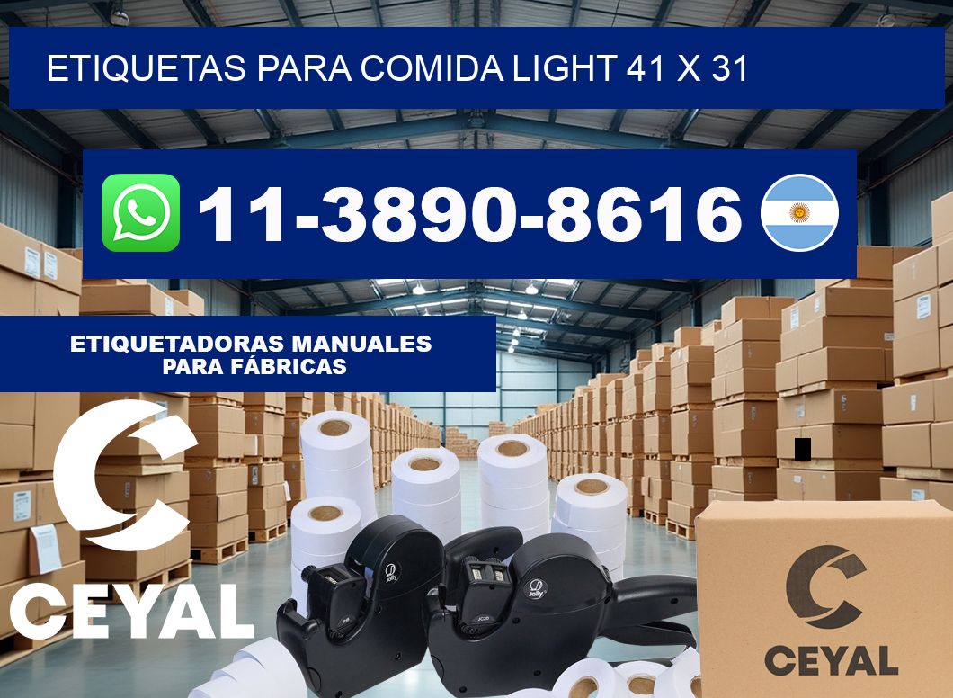 etiquetas para comida light 41 x 31