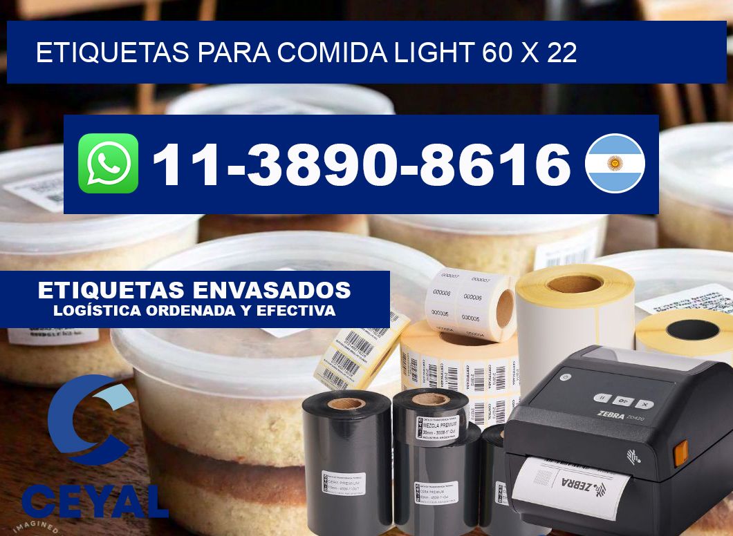etiquetas para comida light 60 x 22