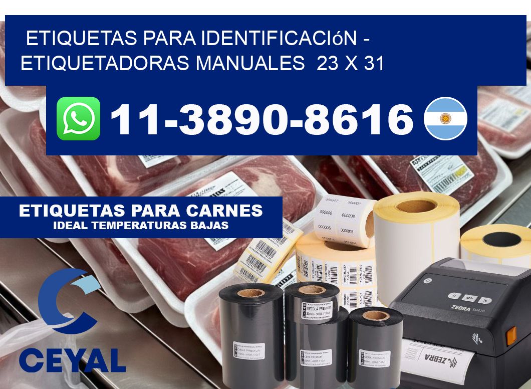 etiquetas para identificación - Etiquetadoras Manuales 23 x 31