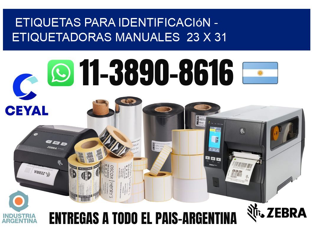 etiquetas para identificación - Etiquetadoras Manuales 23 x 31