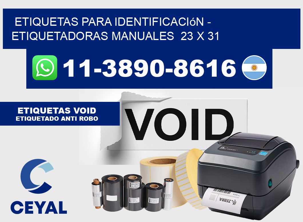 etiquetas para identificación - Etiquetadoras Manuales 23 x 31
