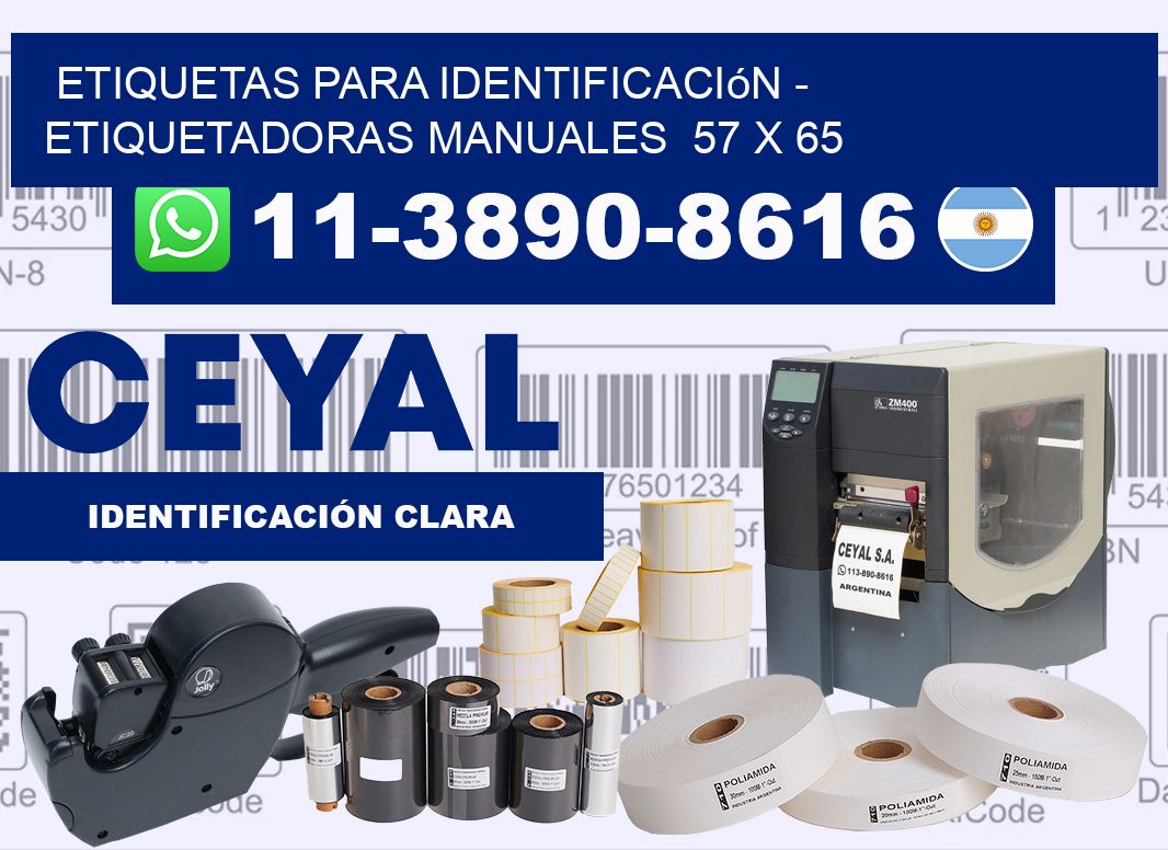 etiquetas para identificación – Etiquetadoras Manuales  57 x 65