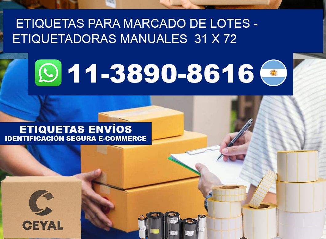 etiquetas para marcado de lotes - Etiquetadoras Manuales  31 x 72