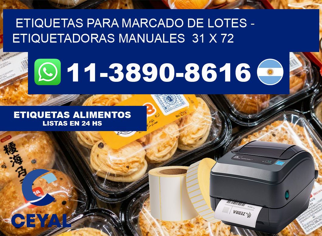etiquetas para marcado de lotes – Etiquetadoras Manuales  31 x 72