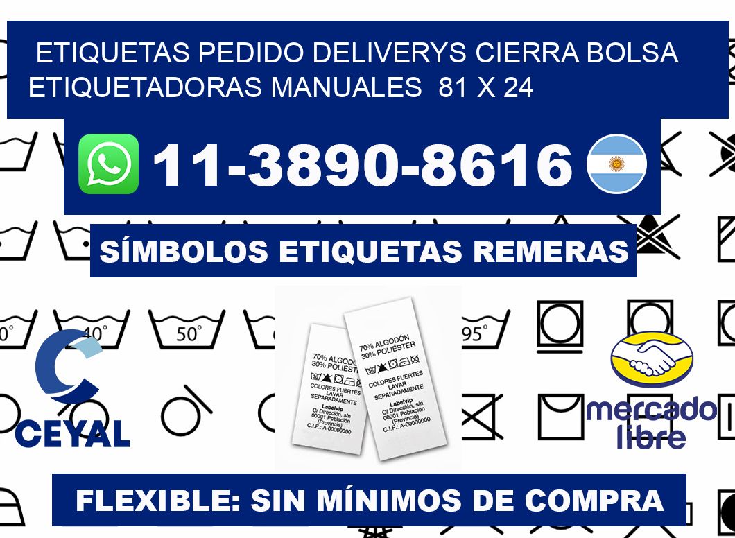 etiquetas pedido deliverys cierra bolsa Etiquetadoras Manuales 81 x 24