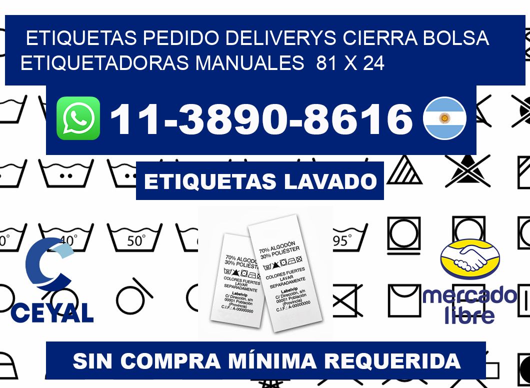 etiquetas pedido deliverys cierra bolsa Etiquetadoras Manuales 81 x 24