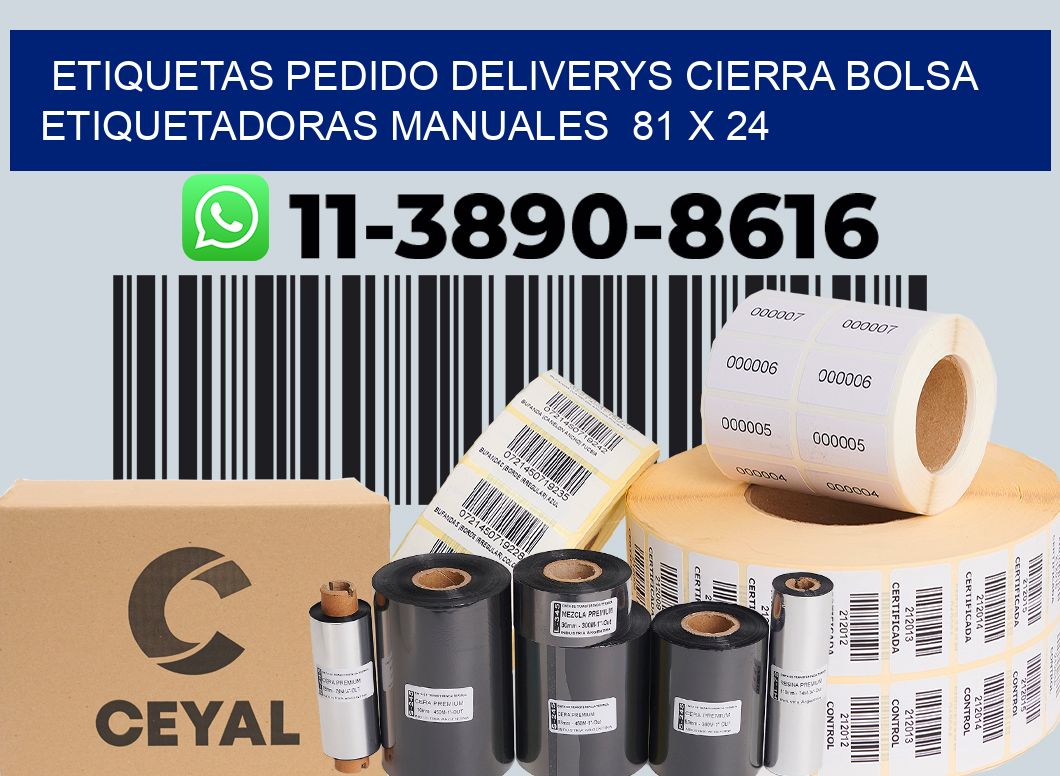 etiquetas pedido deliverys cierra bolsa Etiquetadoras Manuales 81 x 24