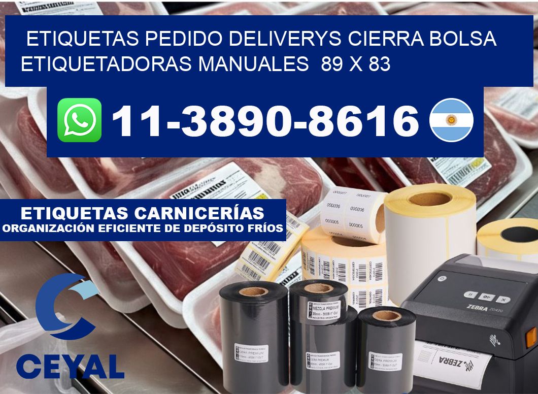 etiquetas pedido deliverys cierra bolsa Etiquetadoras Manuales 89 x 83