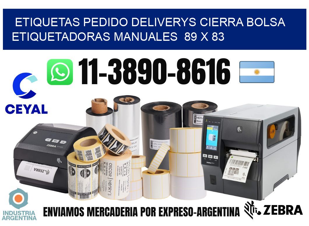 etiquetas pedido deliverys cierra bolsa Etiquetadoras Manuales 89 x 83