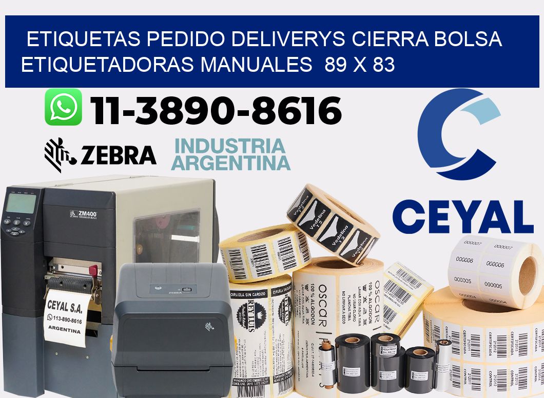 etiquetas pedido deliverys cierra bolsa Etiquetadoras Manuales 89 x 83