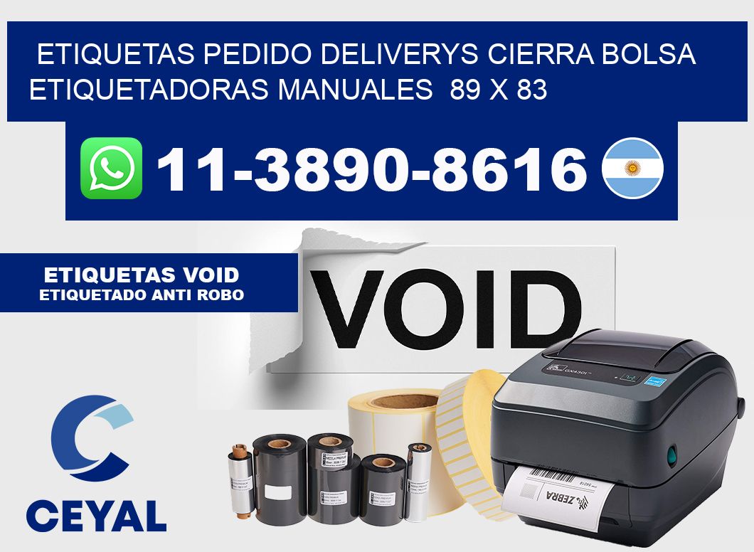 etiquetas pedido deliverys cierra bolsa Etiquetadoras Manuales 89 x 83