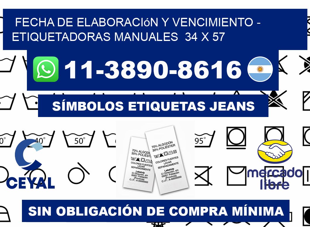 fecha de elaboración y vencimiento - Etiquetadoras Manuales 34 x 57