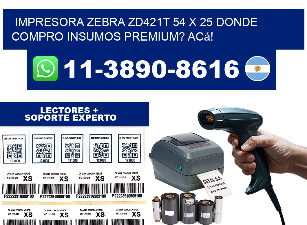 impresora zebra zd421t 54 x 25 Donde compro insumos premium? Acá!