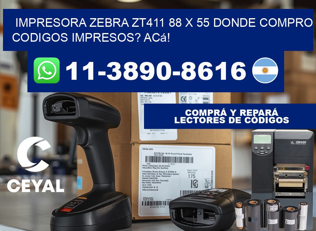 impresora zebra zt411 88 x 55 Donde compro codigos impresos? Acá!