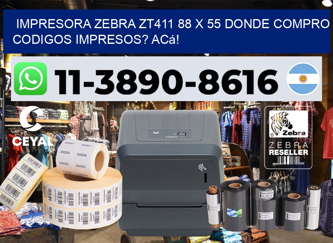 impresora zebra zt411 88 x 55 Donde compro codigos impresos? Acá!