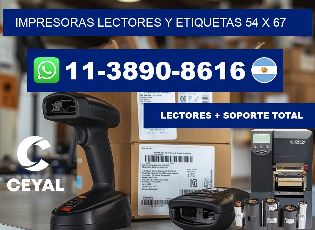 impresoras lectores y etiquetas 54 x 67