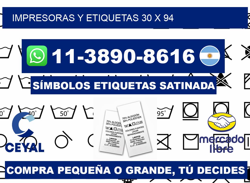 impresoras y etiquetas 30 x 94