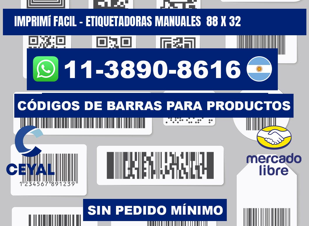 imprimí facil - Etiquetadoras Manuales 88 x 32