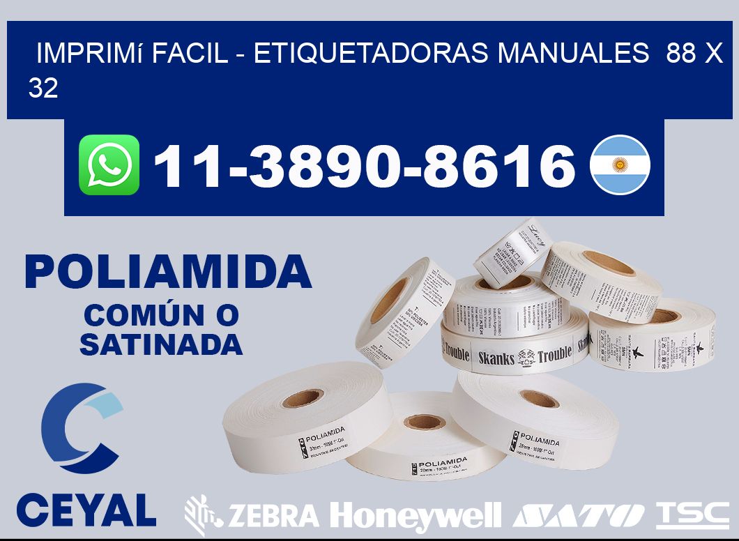 imprimí facil - Etiquetadoras Manuales 88 x 32