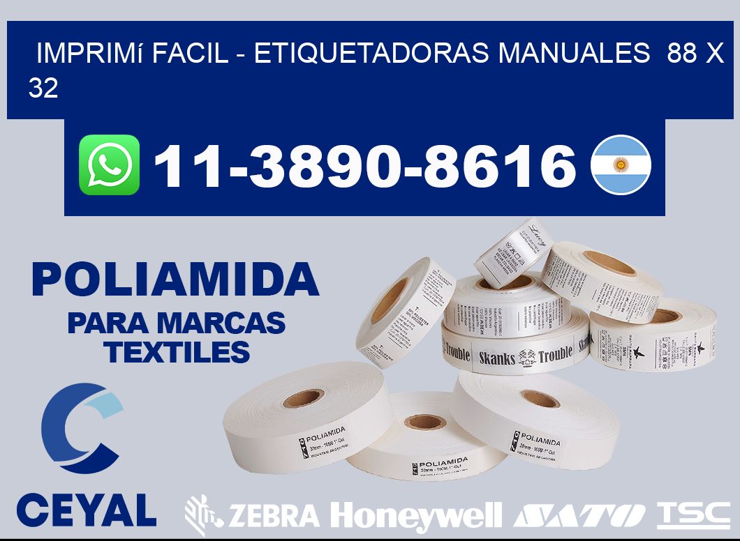 imprimí facil - Etiquetadoras Manuales 88 x 32