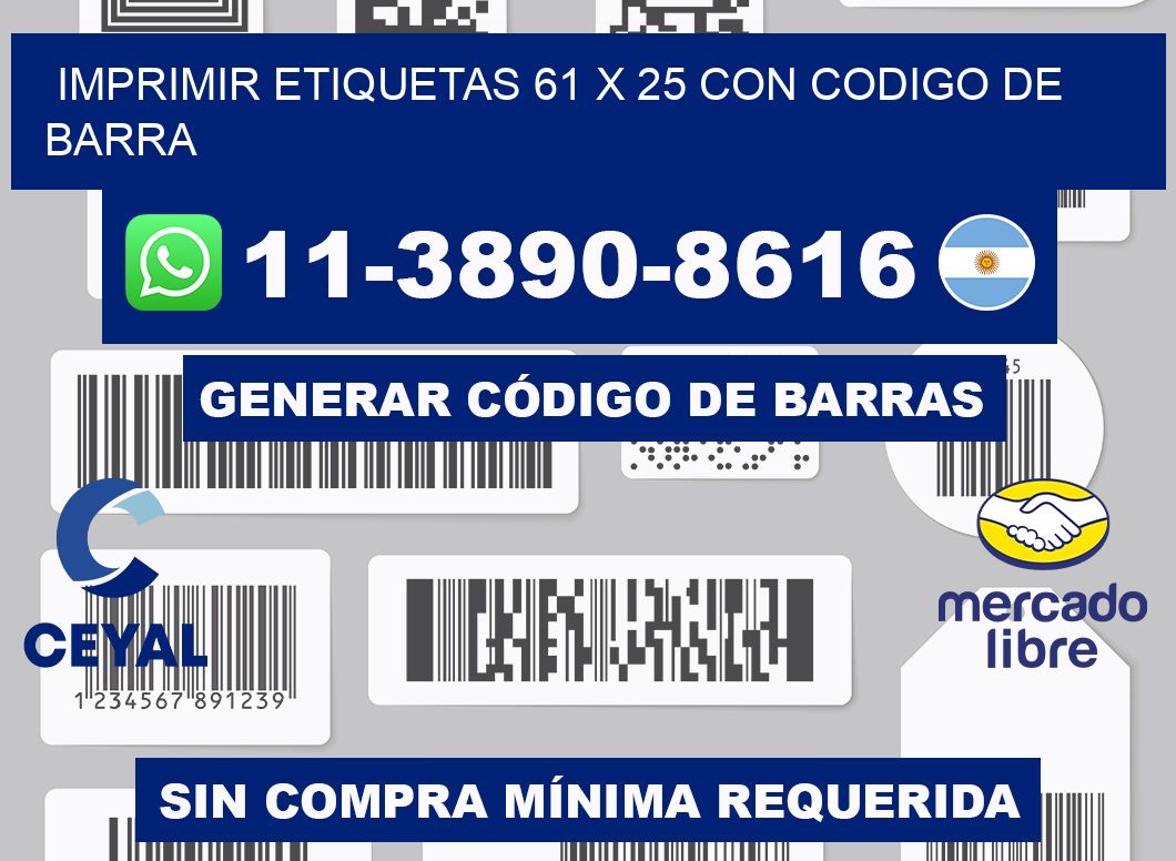imprimir etiquetas 61 x 25 con codigo de barra