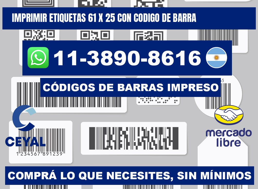 imprimir etiquetas 61 x 25 con codigo de barra